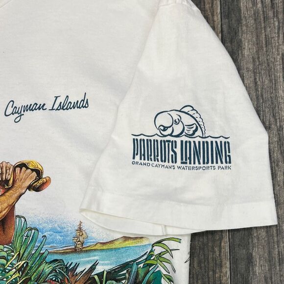 🔥 Vintage 1994 TREASURE ISLAND “Wraparound Graphics” Single Stitch Pirate Tee X - Picture 7 of 9